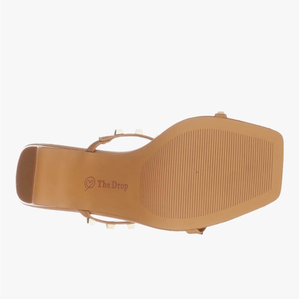The Drop Elegant Tan Studded Avery Heels - Picture 4 of 14